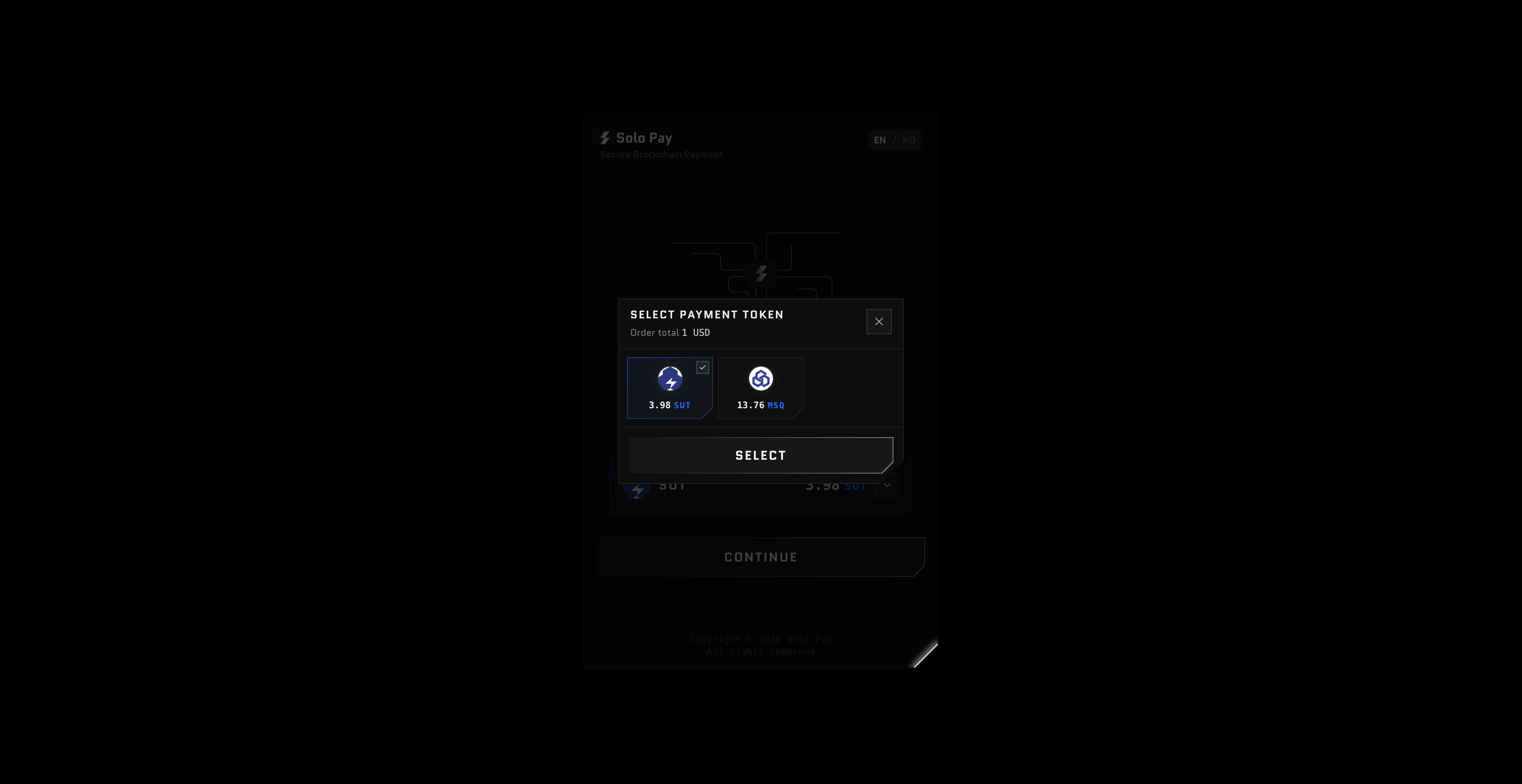 Select a token from the list