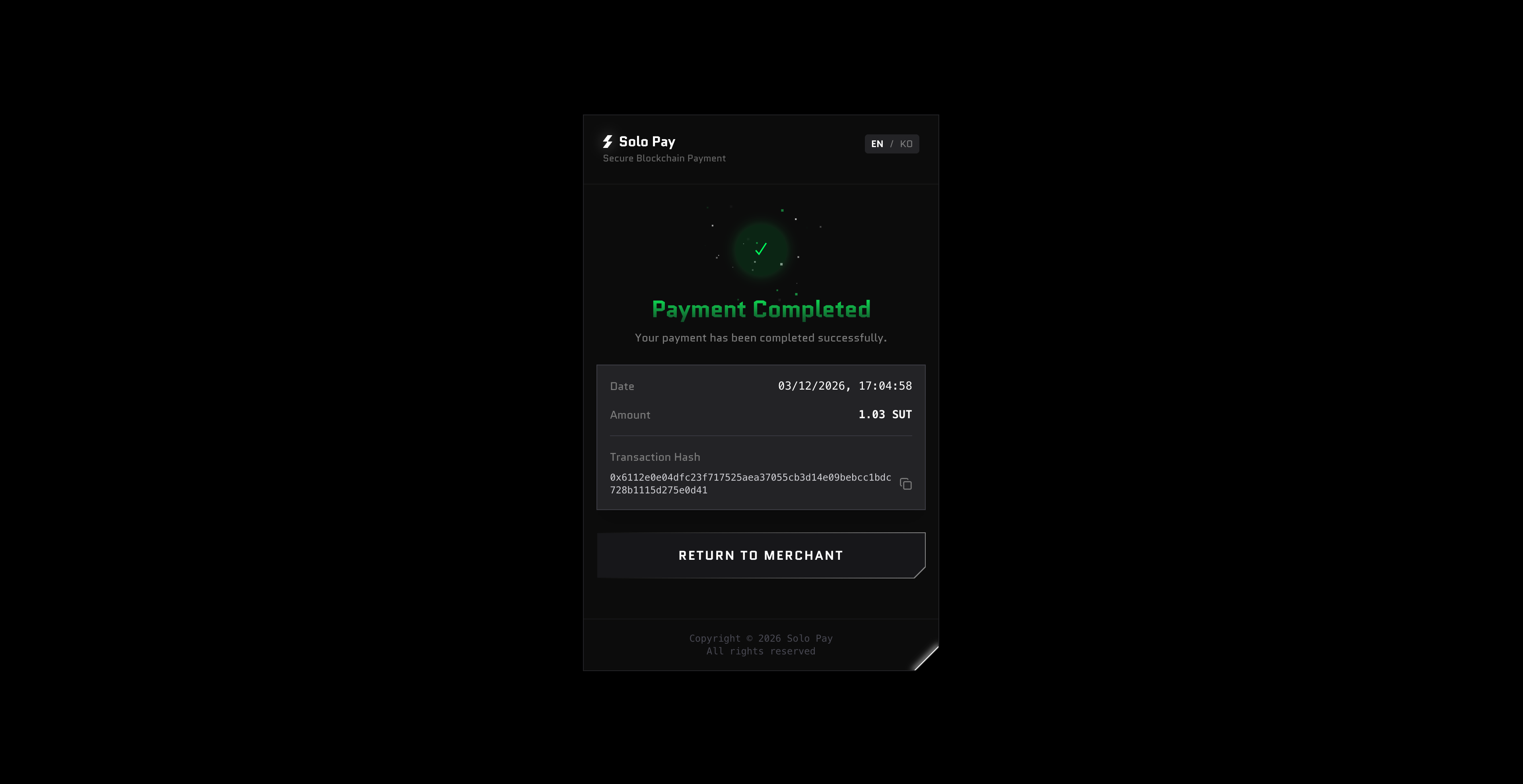 Payment complete